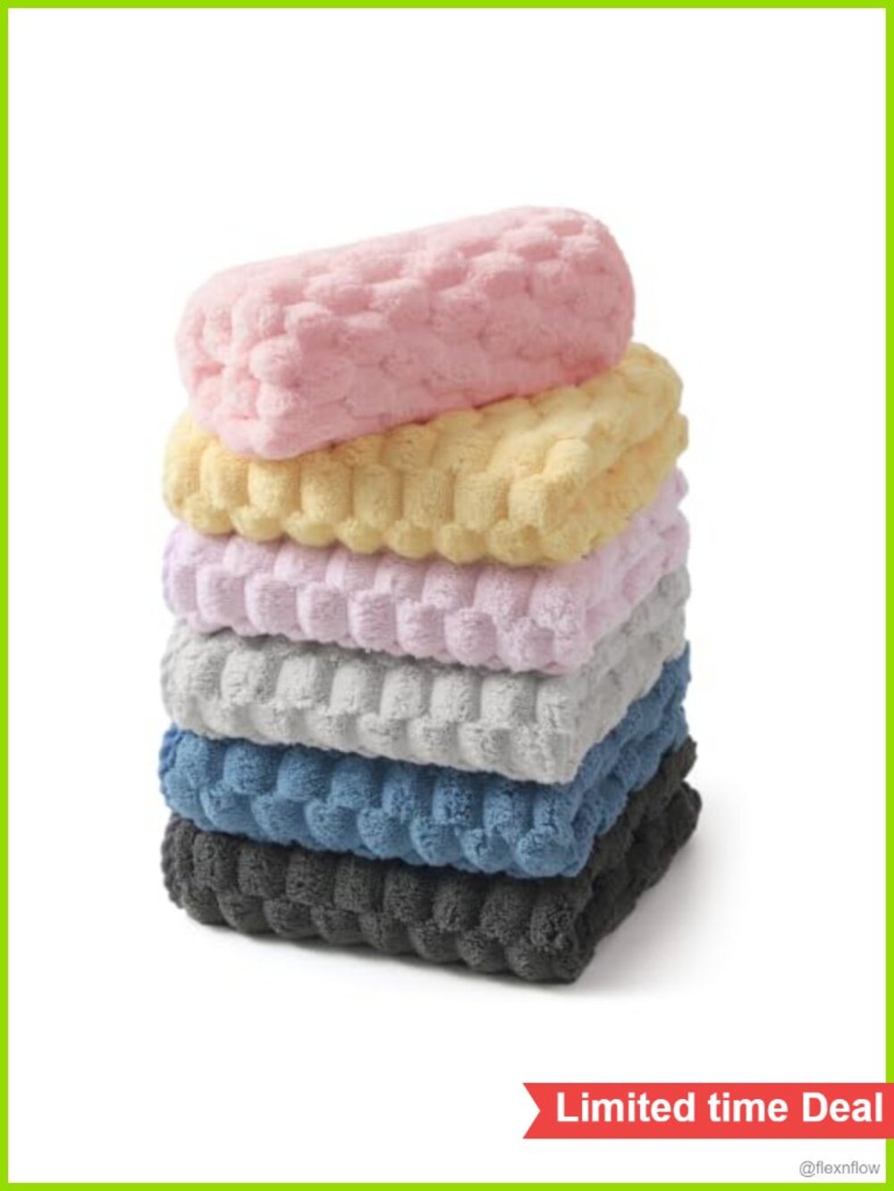 Microfiber Hand Towels Set 6 Large Quick Dry Waffle Bathroom Kitchen Gym Spa